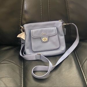 Coach blue Pebbled Leather Pocket Swingpack bag